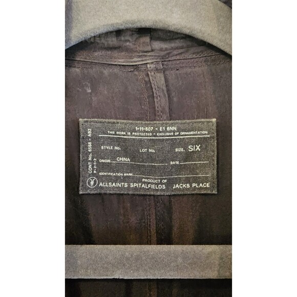 AllSaints Spitalfields Zeeda Dress Women’s Size 2 Black Rocker Style Dress - Picture 4 of 6